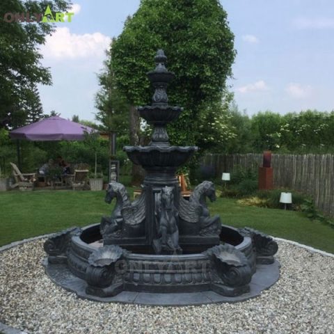 artificial marble water fountain with horse head OLA-F167