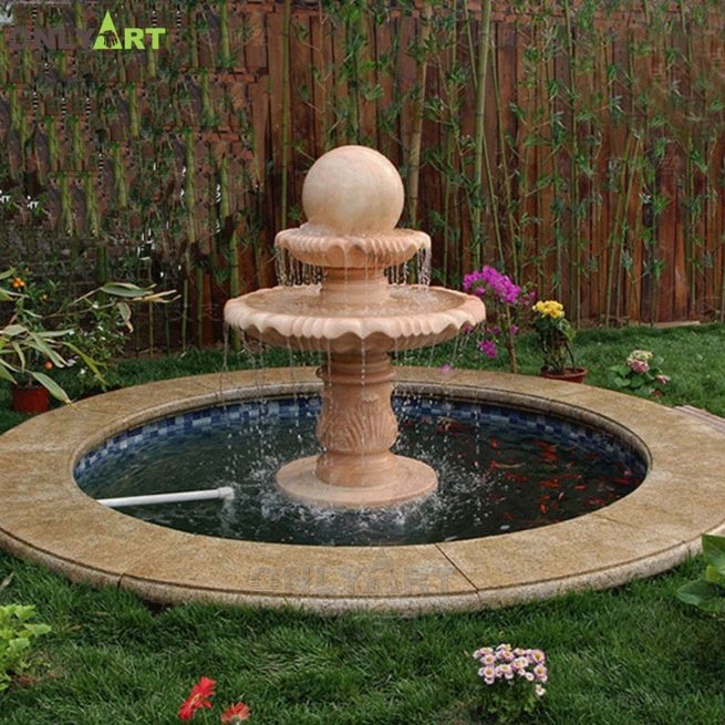 High quality hand carved large sphere water fountain for backyard OLA-F192