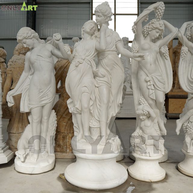 marble statue of two sisters for sale